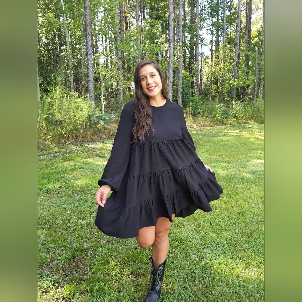 Black Ruffled Dress - Picture 6 of 12